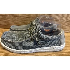 Hey‎ Dude Wally Sox Shoes Gray Black Size 8 Mens Loafers